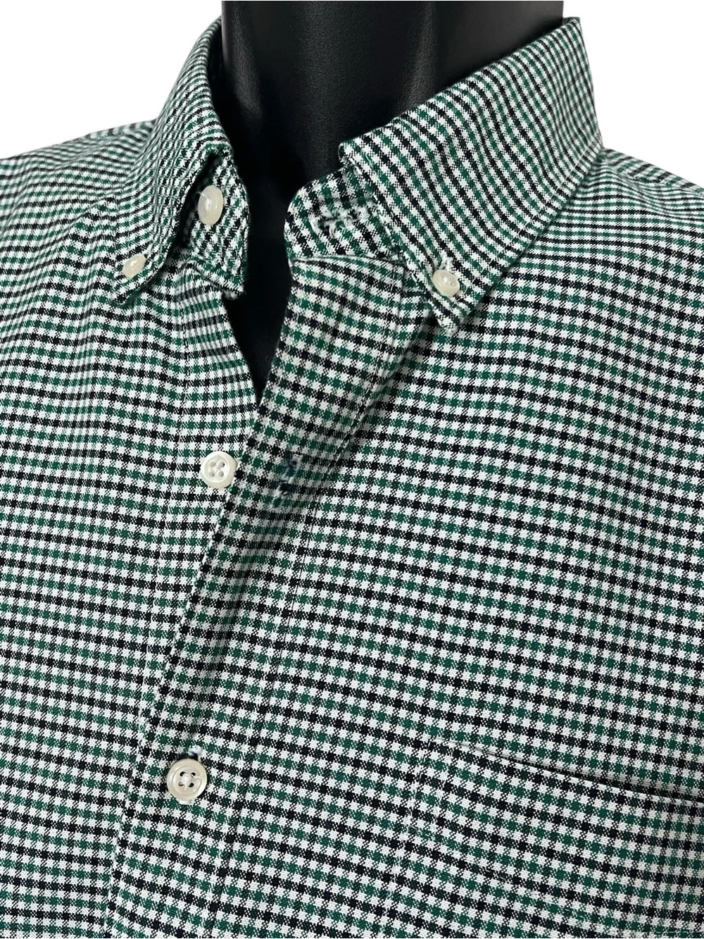 J Crew Slim Oxford Shirt OCBD Large Pima Cotton Micro Gingham Check Preppy